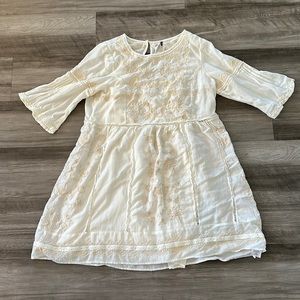 Cream Embroidered Dress